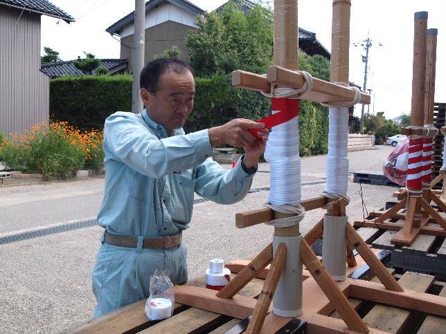 田んぼのフェスティバルの準備中です