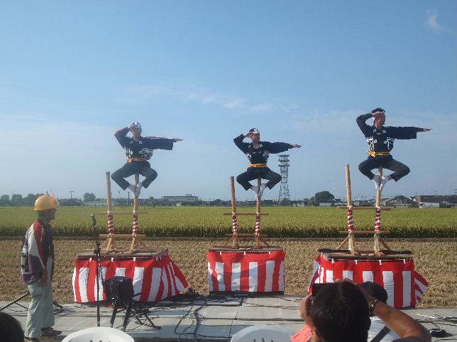 野々市市消防団のハシゴ登りは勇み鳶です